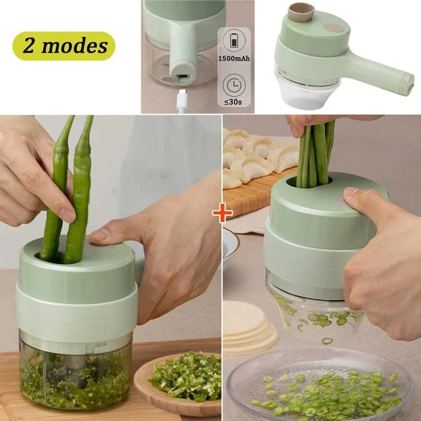 4 In 1 Handheld Electric Vegetable Cutter Set