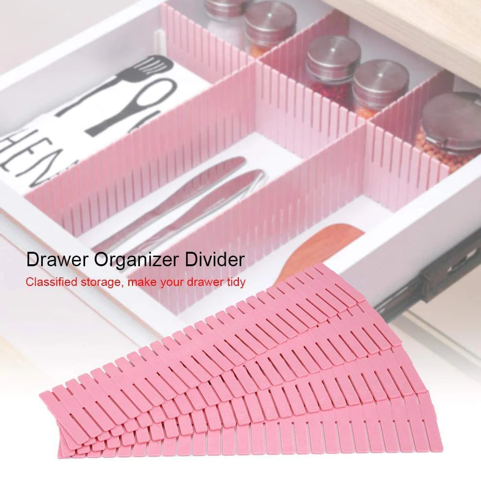 4Pcs/Set Plastic Diy Grid Drawer Divider Separator Adjustable Drawer Organizer