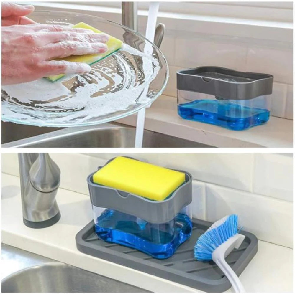 Kitchen Soap Dispenser With Sponge Holder