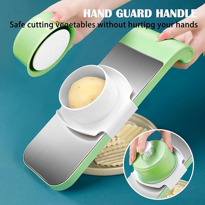 Kitchen 5 in 1 Stainless Steel Multifunctional Safe Manual Vegetable Slicer Cutter