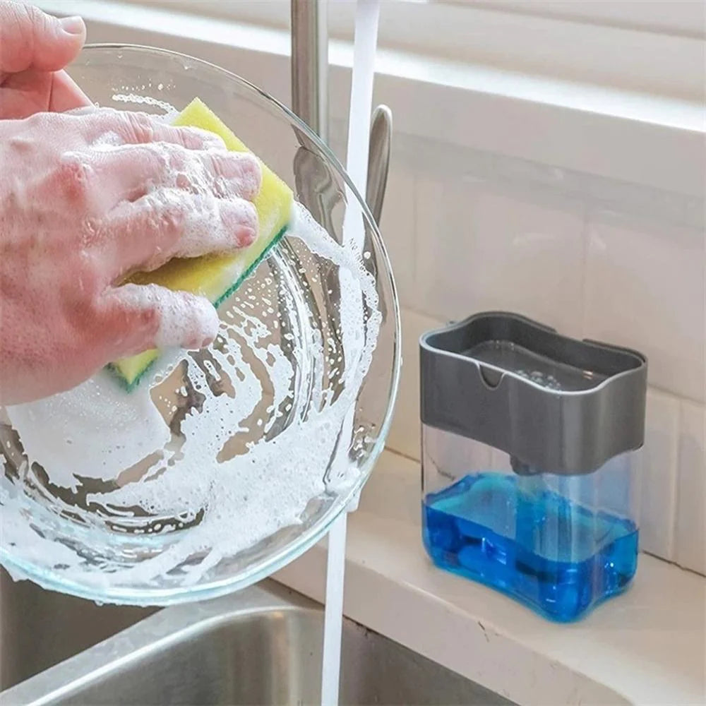 Kitchen Soap Dispenser With Sponge Holder
